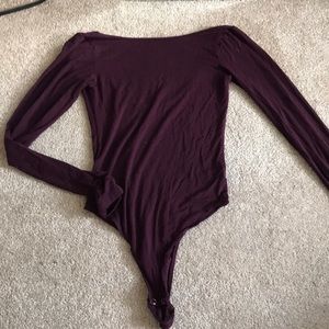 Burgundy body suit